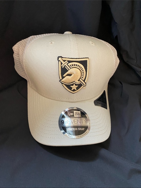 New Era Other - New Era Tan Trucker Cap with Black & Gold Crest Patch